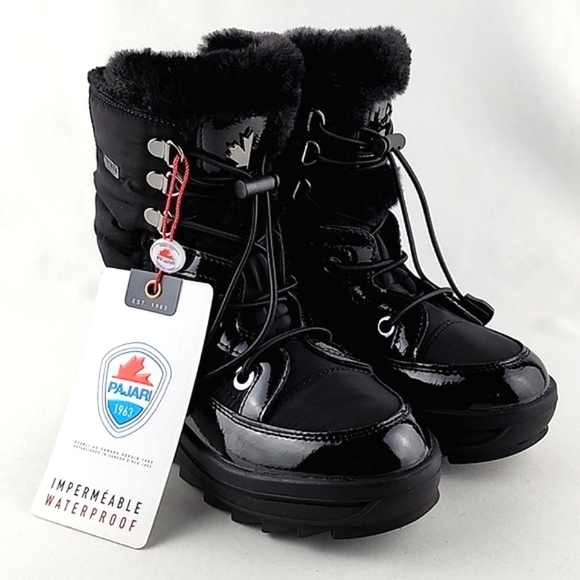 PAJAR Youth Tacey Black Winter Waterproof Zip Up Boot Thermal -30°C Size US 1.5 - Picture 3 of 16